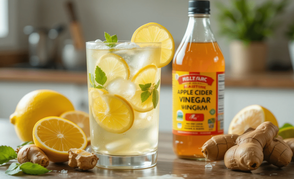 natural mounjaro recipe with lemon, ginger, and ACV