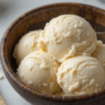 Vanilla protein ice cream recipe with creamy texture