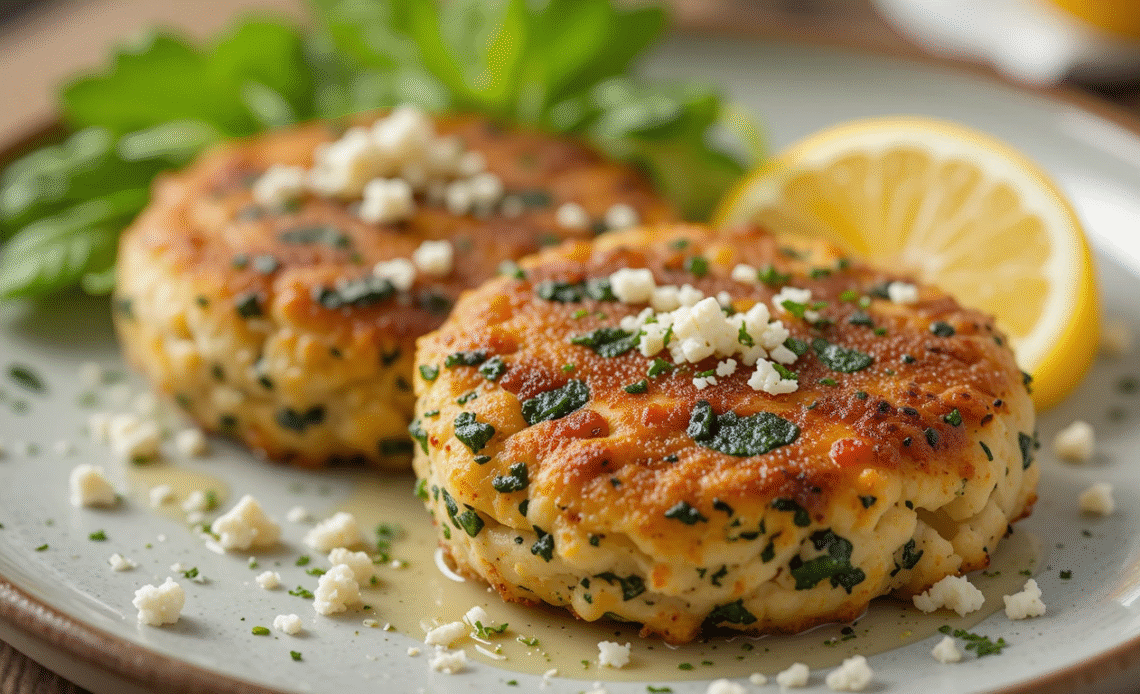 Golden Mediterranean Salmon Cakes with
