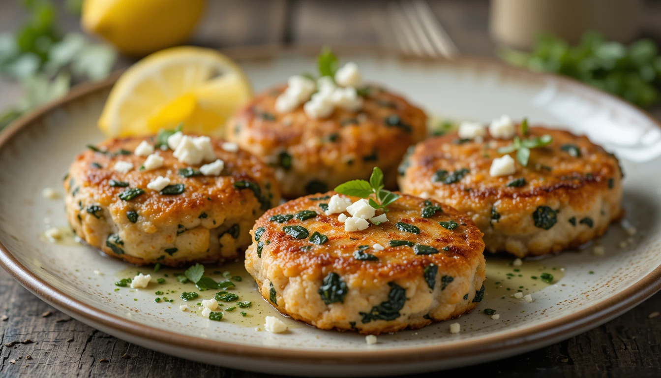 Golden Mediterranean Salmon Cakes with