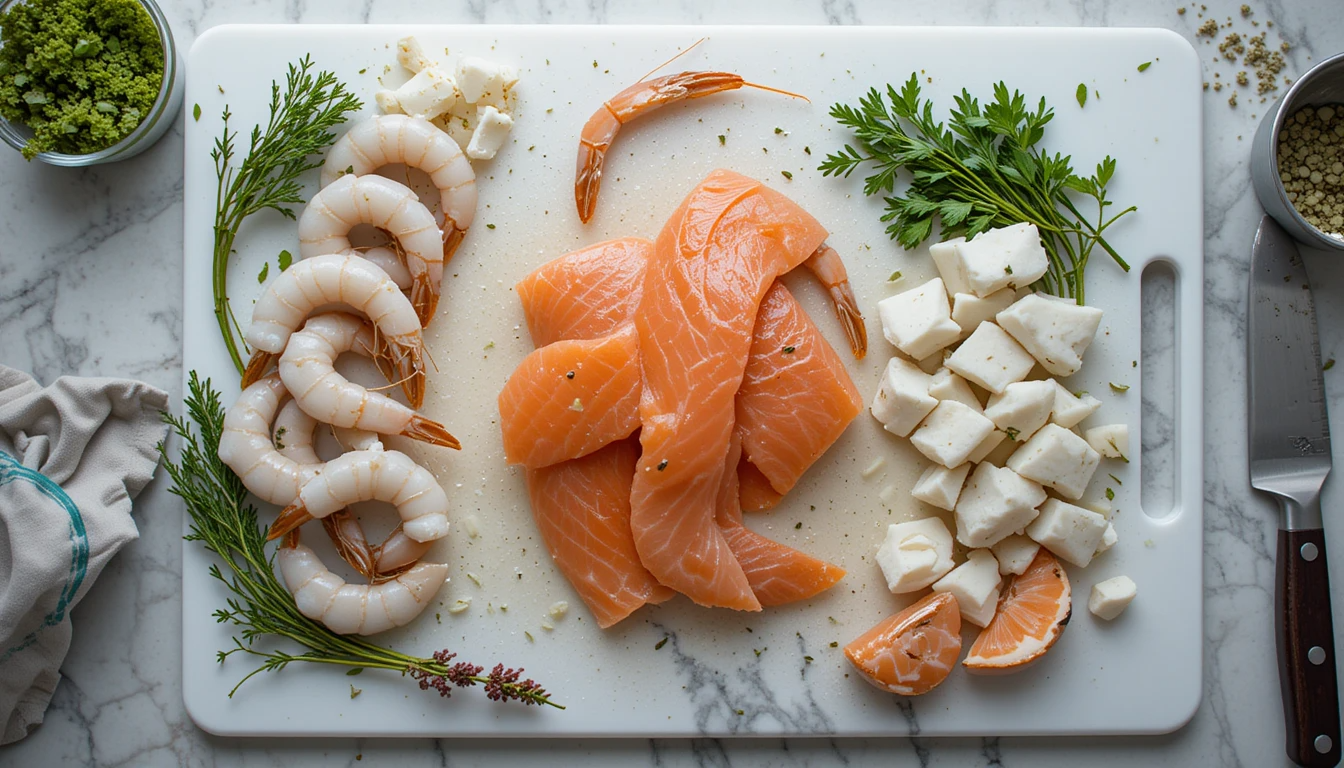 Ingredients for Crab & Shrimp Stuffed Salmon